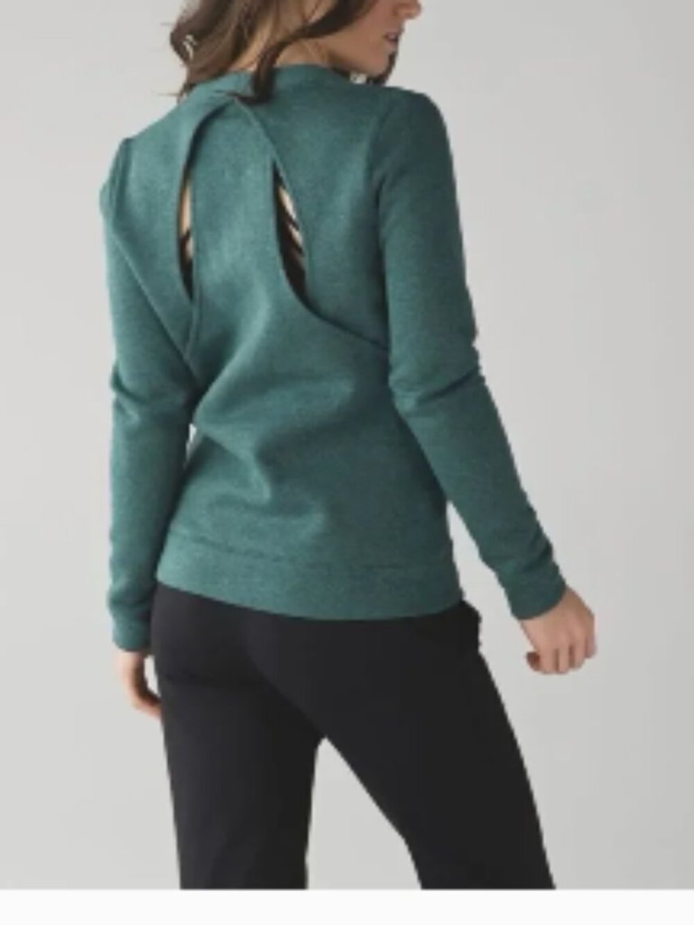 lululemon athletica &Go Endeavor Cutout Back Sweatshirt Zip Close Pocket 6 Green
